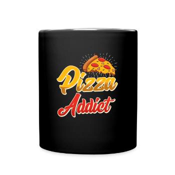 Pizza Addict Pizzabäcker Backfans Hobby Bäcker - Tasse einfarbig - Schwarz - Vorne
