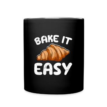 Bake It Easy Croissant Pain Baker Bake - Mug uni - noir - Devant