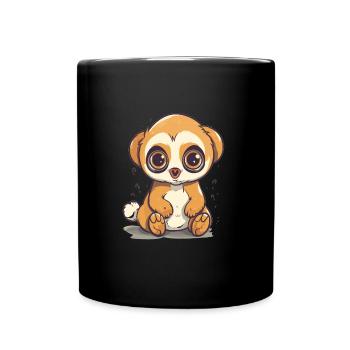 Mignon Anime Style Lent Loris Kawaii - Mug uni - noir - Devant