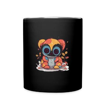 Mignon Anime Style Lent Loris Kawaii - Mug uni - noir - Devant