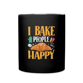 Boulangerie I Bake People Happy Croissant Confiseur - Mug uni - noir - Devant