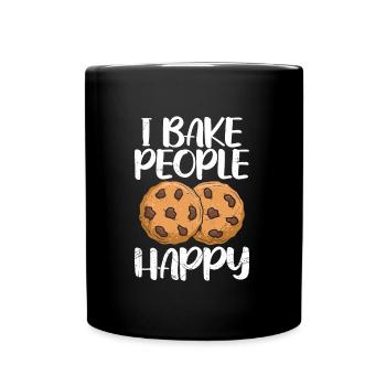 Kekse Backen Ich Backe euch Glücklich Backstube - Tasse einfarbig - Schwarz - Vorne