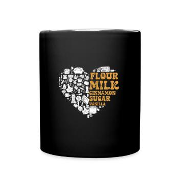 Backliebhaber Herz Backen Leidenschaft Backfans - Tasse einfarbig - Schwarz - Vorne