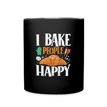 Boulangerie I Bake People Happy Croissant Confiseur - Mug uni - noir - Devant