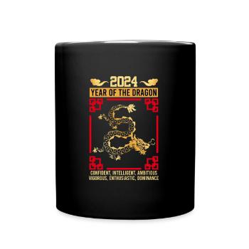 2024 Year of the Dragon Party Neujahr Tradition - Tasse einfarbig - Schwarz - Vorne