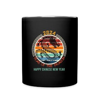 2024 Year of the Dragon Party Neujahr Tradition - Tasse einfarbig - Schwarz - Vorne