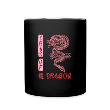Chinesisches Neujahr Year of the Dragon China - Tasse einfarbig - Schwarz - Vorne