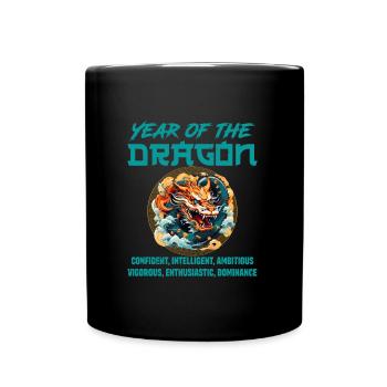 Chinesisches Neujahr Year of the Dragon China - Tasse einfarbig - Schwarz - Vorne