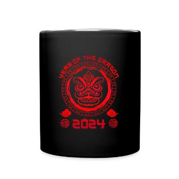 2024 Year of the Dragon Chinesisches Neujahr - Tasse einfarbig - Schwarz - Vorne