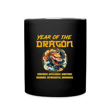Chinesisches Neujahr Year of the Dragon China - Tasse einfarbig - Schwarz - Vorne