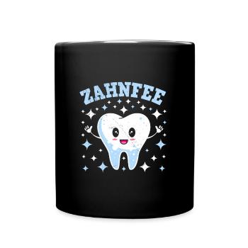 Faschingskostüm ZAHNFEE Karneval Party Zahn - Tasse einfarbig - Schwarz - Vorne