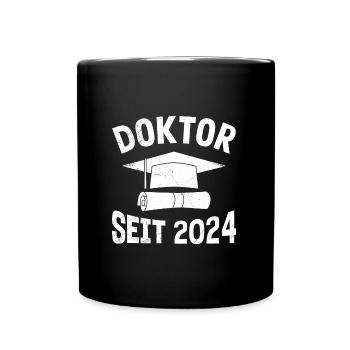 Doktor seit 2024 Dissertation Bestanden - Tasse einfarbig - Schwarz - Vorne