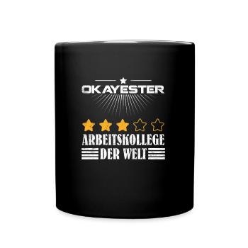 Kollegen Lustig Okayester Arbeitskollege der Welt - Tasse einfarbig - Schwarz - Vorne