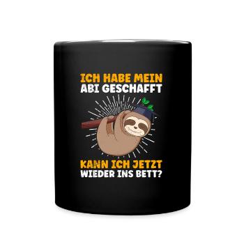 Lustig Abiturient Habe mein Abi Geschafft - Tasse einfarbig - Schwarz - Vorne