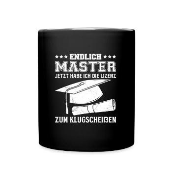 Masterabschluss Endlich Master Lizenz Bestanden - Tasse einfarbig - Schwarz - Vorne