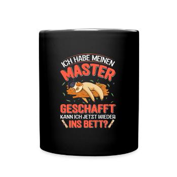 Masterarbeit Habe meinen Master Geschafft - Tasse einfarbig - Schwarz - Vorne