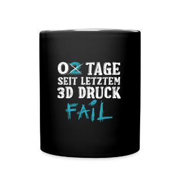 Nerd Impression 3D 0 jours depuis le dernier échec de l’impression 3D - Mug uni - noir - Devant