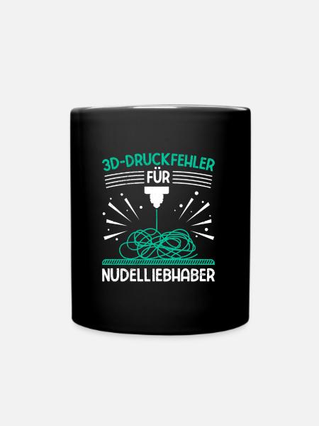 3D Druckfehler für Nudelliebhaber 3-D Druck - Tasse einfarbig - Schwarz