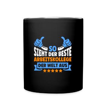 Mitarbeiter So Sieht der Beste Arbeitskollege aus - Tasse einfarbig - Schwarz - Vorne