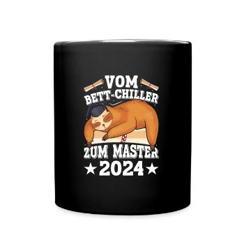 Masterabschluss Vom Bett Chiller zum Master - Tasse einfarbig - Schwarz - Vorne