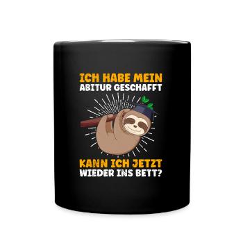 Lustig Abiturient Habe mein Abi Geschafft - Tasse einfarbig - Schwarz - Vorne