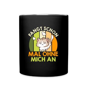 Bürokollege Faul Fang schon mal Ohne Mich an - Tasse einfarbig - Schwarz - Vorne
