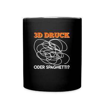 3D printing or spaghetti? 3D Printing Errors - Full Colour Mug - black - Front