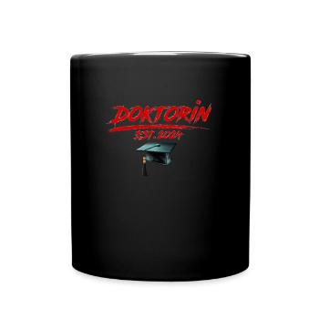 Doctor Est. 2024 Doctoral Degree Passed - Full Colour Mug - black - Front