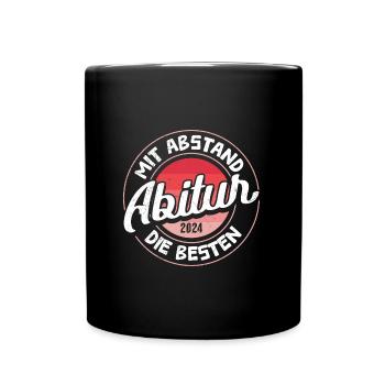Abi 2024 Abitur Mit Abstand die Besten Lustiges - Tasse einfarbig - Schwarz - Vorne