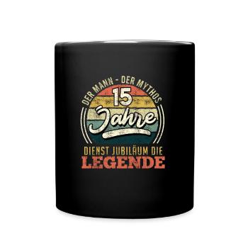 15 Jahre Dienstjubiläum Die Legende Kollegen - Tasse einfarbig - Schwarz - Vorne
