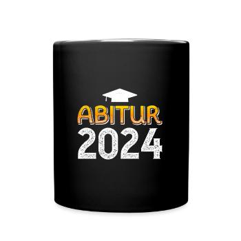 Abi 2024 Abitur Schulabschluss Abiturienten - Tasse einfarbig - Schwarz - Vorne