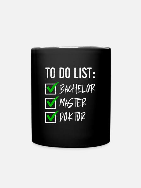 Doctorate Degree Choppy: Bachelor Master Doctor - Full Colour Mug - black