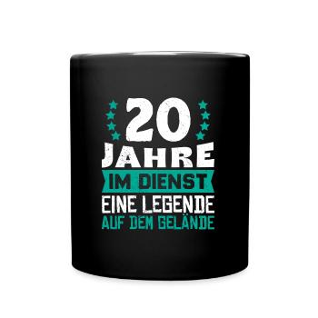 20 Jahre im Dienst Eine Legende auf dem Gelände - Tasse einfarbig - Schwarz - Vorne