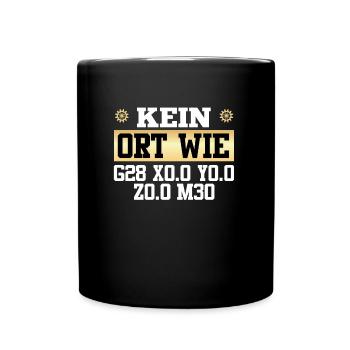Impression 3D Drôle Pas d’endroit comme X0.0 Y0.0 20.0 - Mug uni - noir - Devant
