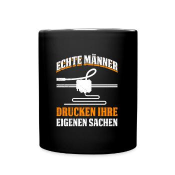 3D Druck Nerd Echte Männer Drucken Ihre Sachen - Tasse einfarbig - Schwarz - Vorne