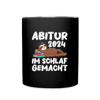 Abi 2024 remise des diplômes du lycée dans le sommeil amcht paresseux drôle - Mug uni - noir - Devant