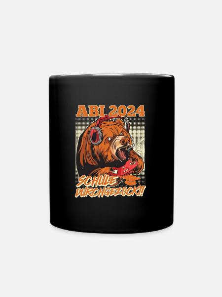 Abi 2024 Schule Durchgezockt Gamer Lustiges - Tasse einfarbig - Schwarz