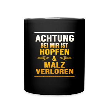 Beer Beer Ologist Toast Beer Garden Morning Pint - Full Colour Mug - black - Front