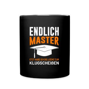 Obtention de la licence de master - Mug uni - noir - Devant