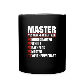 Master's Degree List Completed Master's Thesis - Full Colour Mug - black - Front