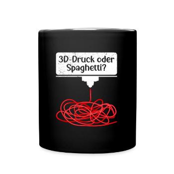 3D Printing or Spaghetti 3D Printing Fail - Full Colour Mug - black - Front