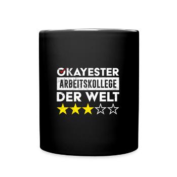 Bürokollege Okayester Arbeitskollege der Welt - Tasse einfarbig - Schwarz - Vorne