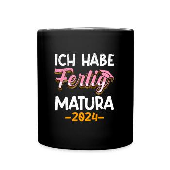 Matura 2024 J’ai fini fille drôle - Mug uni - noir - Devant