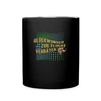 Glückwunsch zur Flucht Verräter Lustiges - Tasse einfarbig - Schwarz - Vorne