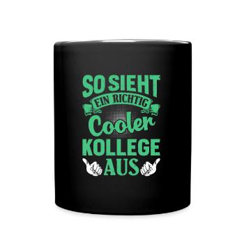 Mitarbeiter So Sieht ein Richtig Cooler Kollege - Tasse einfarbig - Schwarz - Vorne
