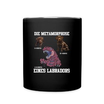 Labrador Hund METAMORPHOSE EINES LABRADORS - Tasse einfarbig - Schwarz - Vorne
