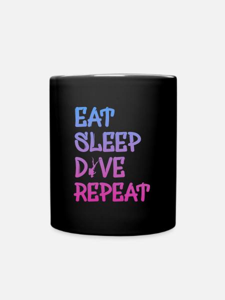 dive, diver, scuba diving, tauchen - Tasse einfarbig - Schwarz