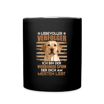 Labrador LIEBEVOLLER VERFOLGER Labrador - Tasse einfarbig - Schwarz - Vorne