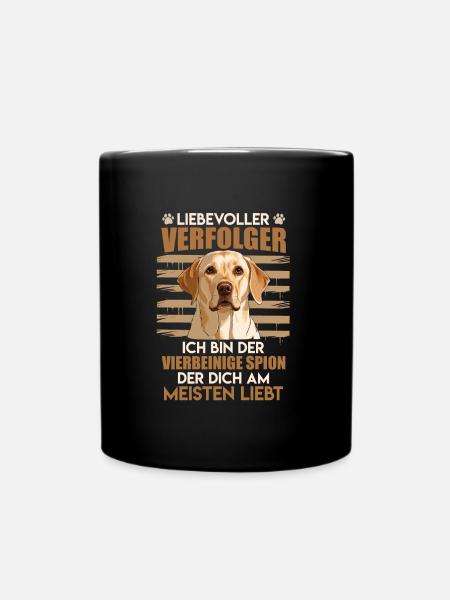 Labrador LIEBEVOLLER VERFOLGER Labrador - Tasse einfarbig - Schwarz
