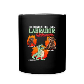 Labrador Fan DIE ENTWICKLUNG EINES LABRADOR - Tasse einfarbig - Schwarz - Vorne
